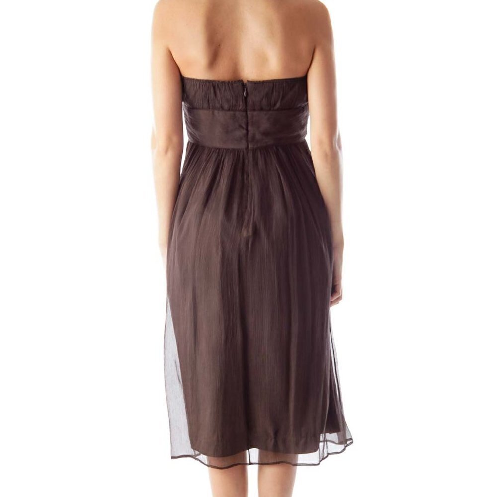 J.Crew Brown Strapless A Line Dress - Picture 2 of 3